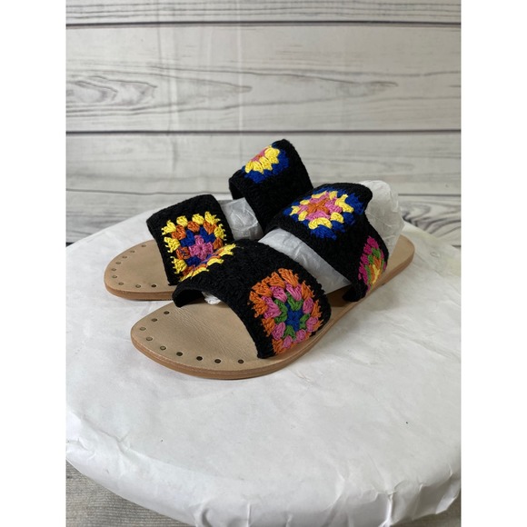 Manebi Crochet Double Strap Sandal Womens Multicolor Size EU 40 US 10 - Picture 3 of 12